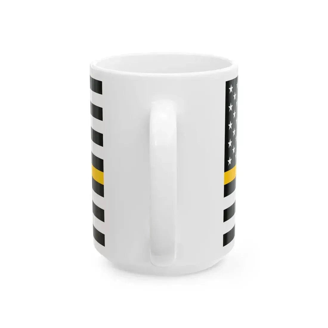 Thin Gold Line Flag United States (United States) White Coffee Mug - Go Mug Yourself