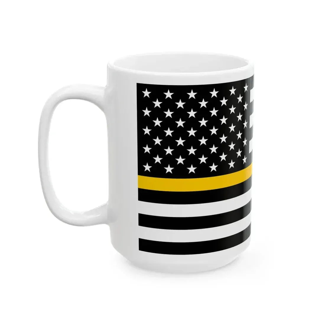 Thin Gold Line Flag United States (United States) White Coffee Mug - Go Mug Yourself
