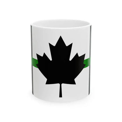 Thin Green Line Flag Canada (Canada) White Coffee Mug 11oz - Go Mug Yourself