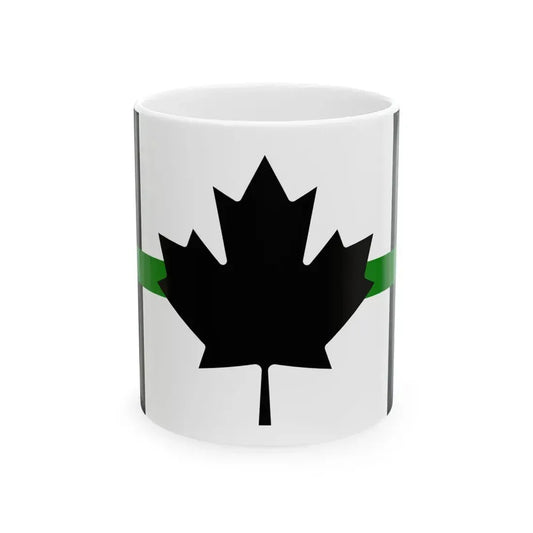 Thin Green Line Flag Canada (Canada) White Coffee Mug 11oz - Go Mug Yourself