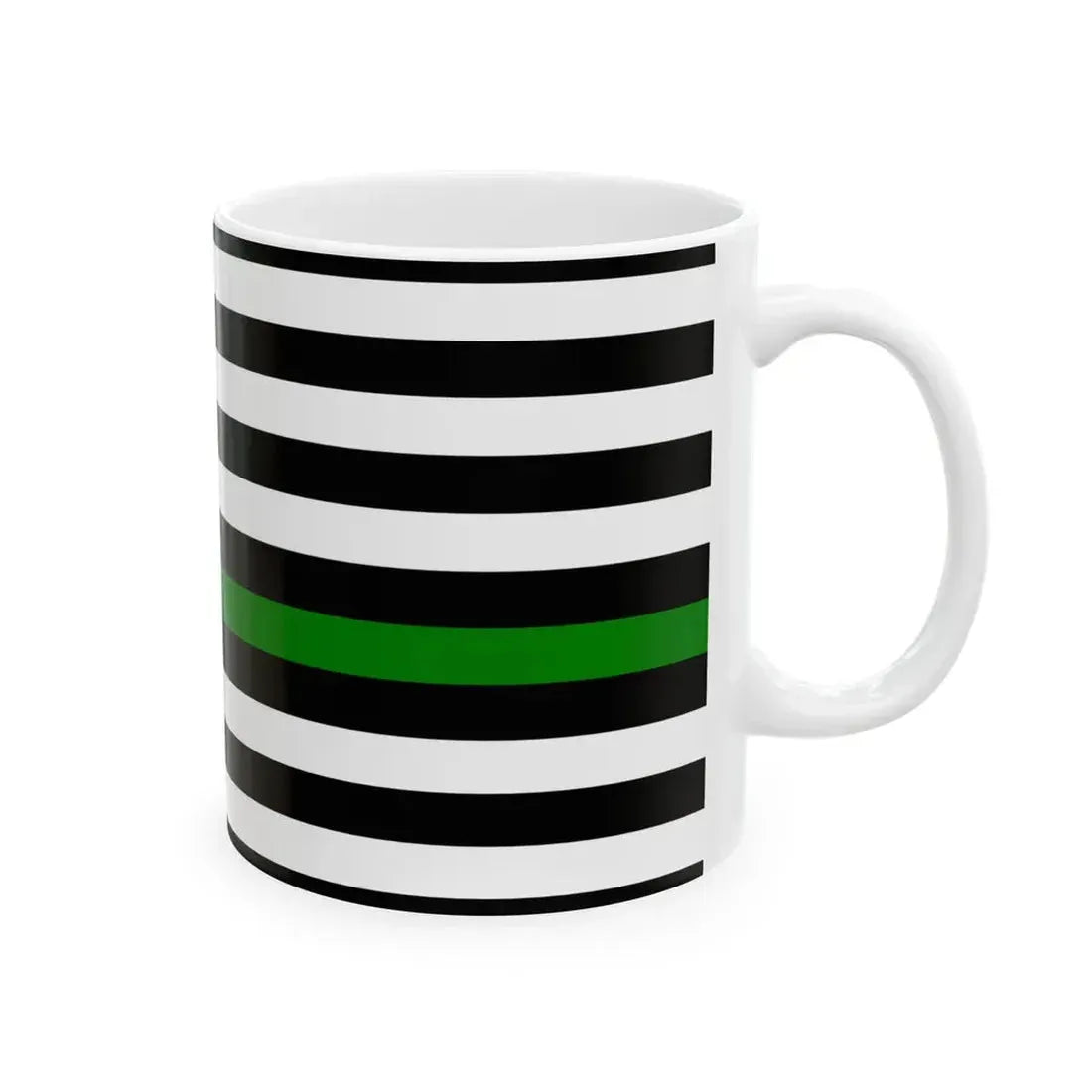 Thin Green Line Flag United States (United States) White Coffee Mug - Go Mug Yourself