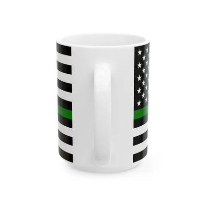 Thin Green Line Flag United States (United States) White Coffee Mug - Go Mug Yourself