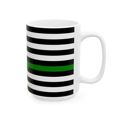 Thin Green Line Flag United States (United States) White Coffee Mug - Go Mug Yourself