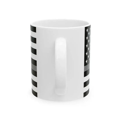 Thin Grey Line Flag United States (United States) White Coffee Mug - Go Mug Yourself