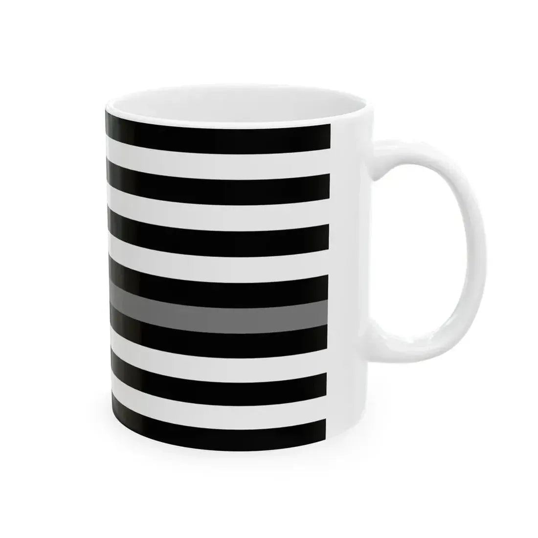 Thin Grey Line Flag United States (United States) White Coffee Mug - Go Mug Yourself