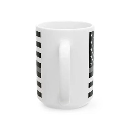 Thin Grey Line Flag United States (United States) White Coffee Mug - Go Mug Yourself
