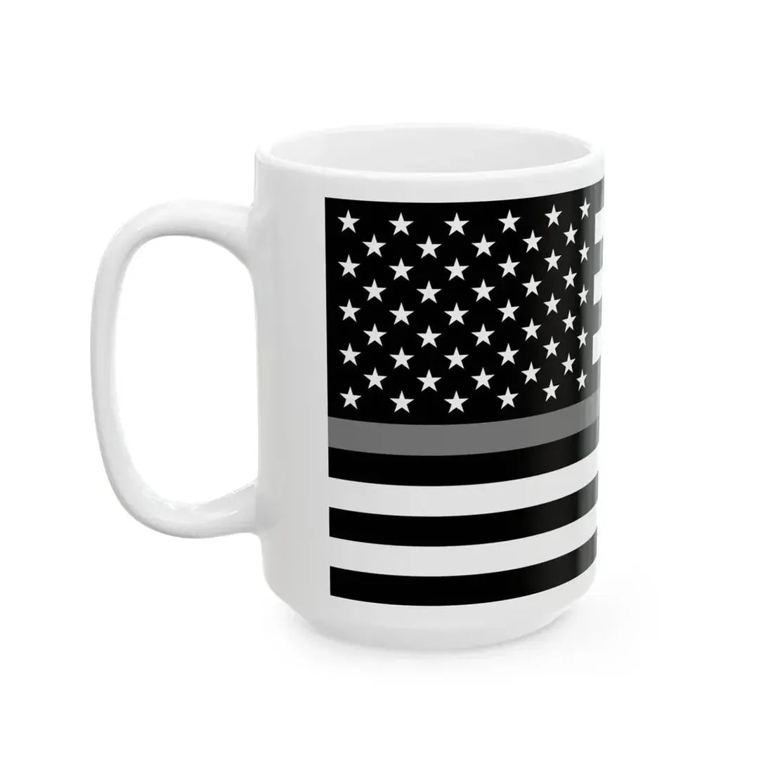Thin Grey Line Flag United States (United States) White Coffee Mug - Go Mug Yourself