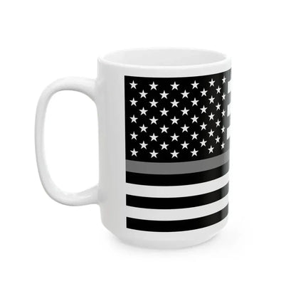 Thin Grey Line Flag United States (United States) White Coffee Mug - Go Mug Yourself