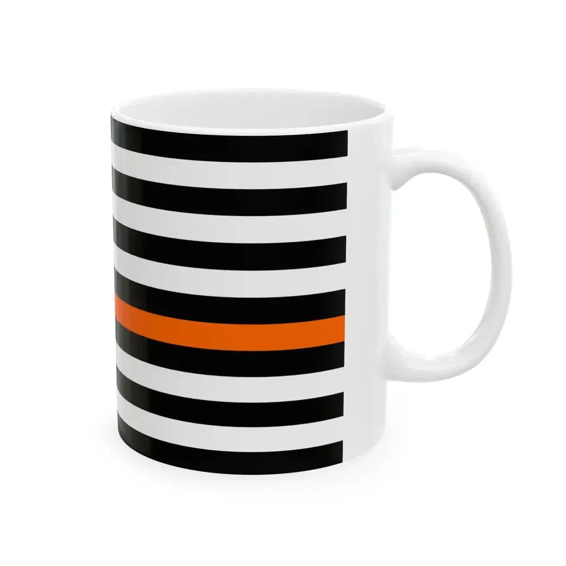 Thin Orange Line Flag United States (United States) White Coffee Mug - Go Mug Yourself