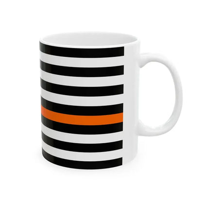 Thin Orange Line Flag United States (United States) White Coffee Mug - Go Mug Yourself