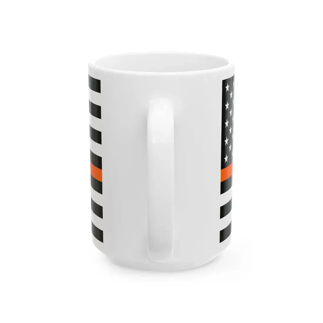 Thin Orange Line Flag United States (United States) White Coffee Mug - Go Mug Yourself