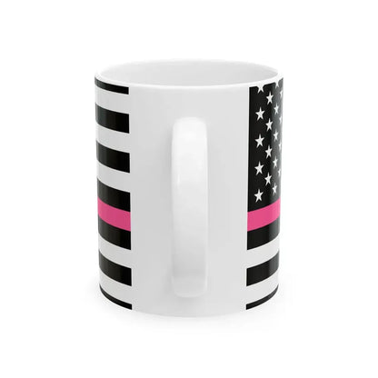 Thin Pink Line Flag United States (United States) White Coffee Mug - Go Mug Yourself