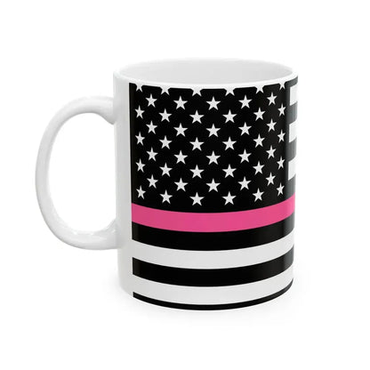Thin Pink Line Flag United States (United States) White Coffee Mug - Go Mug Yourself