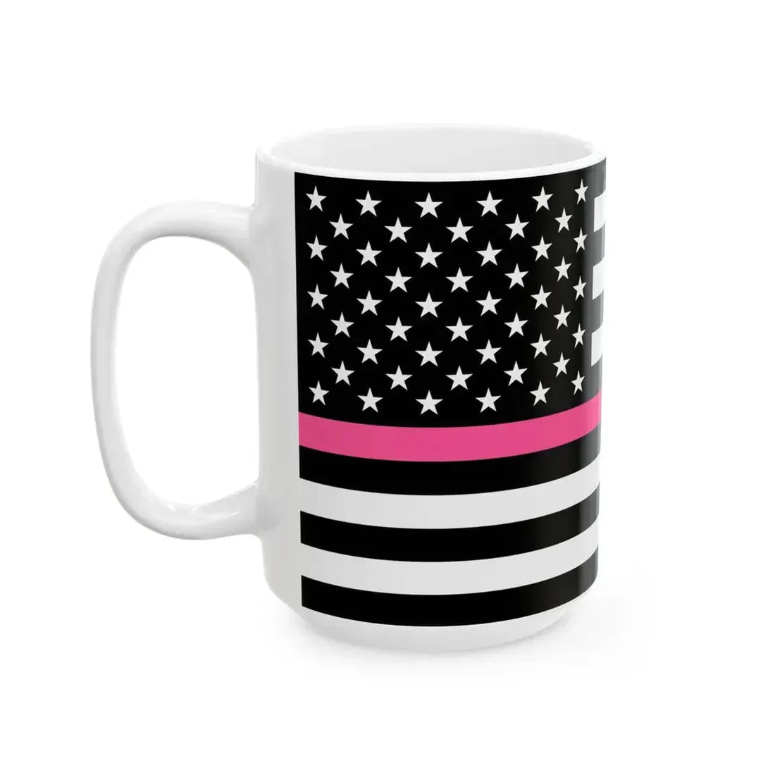 Thin Pink Line Flag United States (United States) White Coffee Mug - Go Mug Yourself