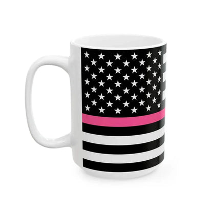 Thin Pink Line Flag United States (United States) White Coffee Mug - Go Mug Yourself