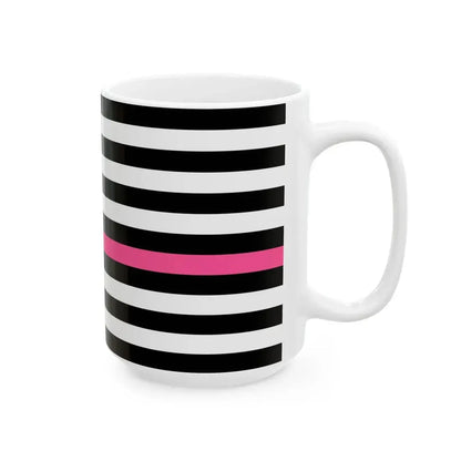 Thin Pink Line Flag United States (United States) White Coffee Mug - Go Mug Yourself