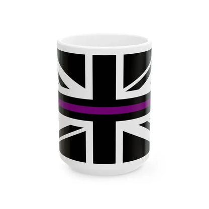 Thin Purple Line Flag United Kingdom (United Kingdom) White Coffee Mug 15oz - Go Mug Yourself