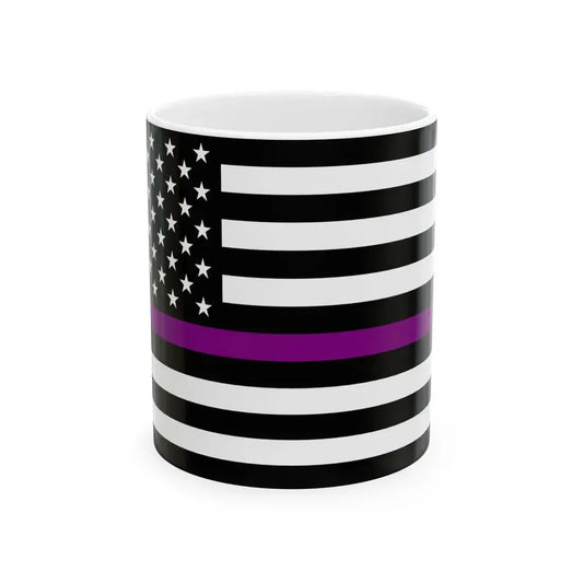 Thin Purple Line Flag United States (United States) White Coffee Mug 11oz - Go Mug Yourself