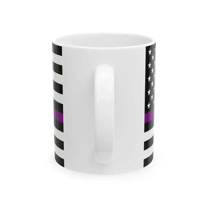 Thin Purple Line Flag United States (United States) White Coffee Mug - Go Mug Yourself