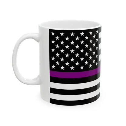 Thin Purple Line Flag United States (United States) White Coffee Mug - Go Mug Yourself