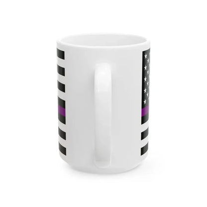 Thin Purple Line Flag United States (United States) White Coffee Mug - Go Mug Yourself