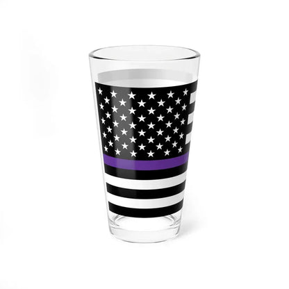 Thin Purple-Teal Line Flag United States (United States) Pint Glass 16oz - Go Mug Yourself