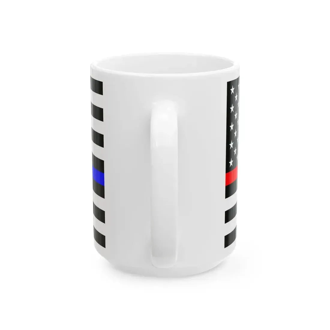 Thin Red-Blue Line Flag United States (United States) White Coffee Mug - Go Mug Yourself