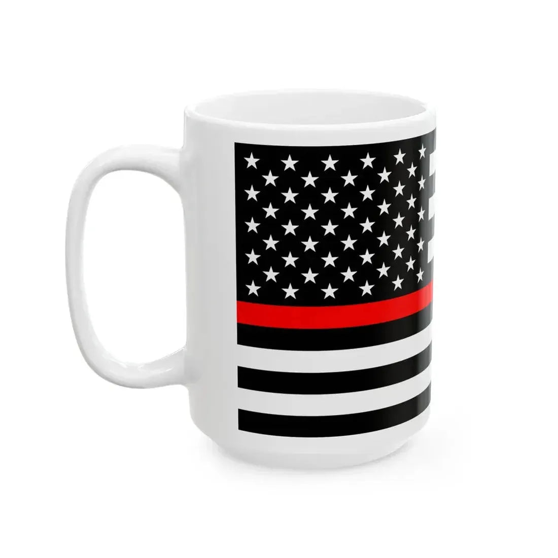 Thin Red-Blue Line Flag United States (United States) White Coffee Mug - Go Mug Yourself