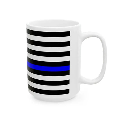 Thin Red-Blue Line Flag United States (United States) White Coffee Mug - Go Mug Yourself