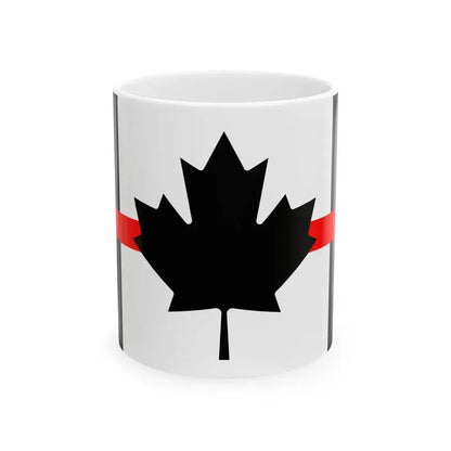 Thin Red Line Flag Canada (Canada) White Coffee Mug 11oz - Go Mug Yourself