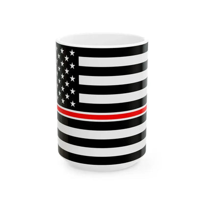 Thin Red Line Flag United States healthcare variant (United States) White Coffee Mug 15oz - Go Mug Yourself