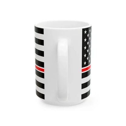 Thin Red Line Flag United States healthcare variant (United States) White Coffee Mug - Go Mug Yourself