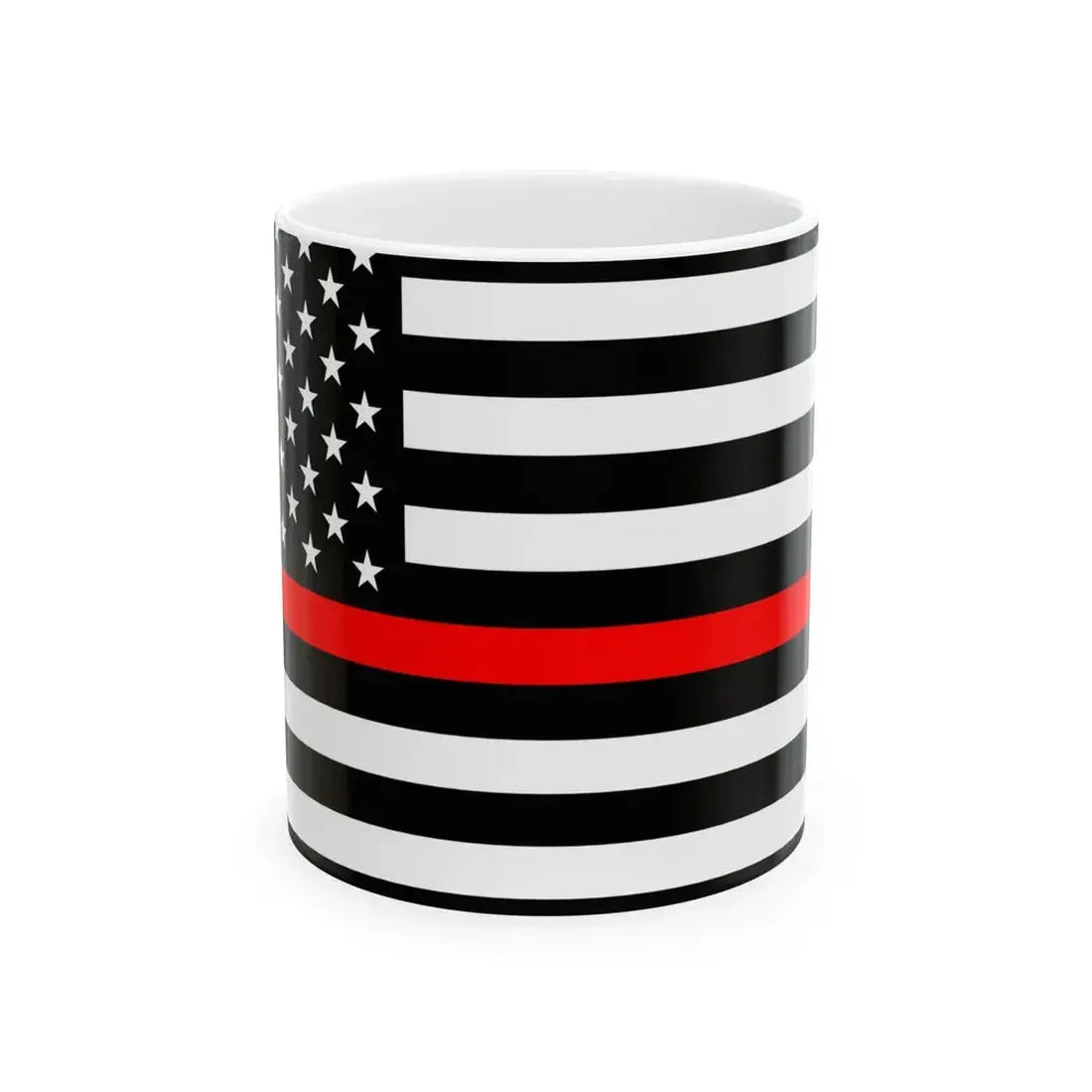 Thin Red Line Flag United States (United States) White Coffee Mug 11oz - Go Mug Yourself