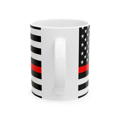 Thin Red Line Flag United States (United States) White Coffee Mug - Go Mug Yourself