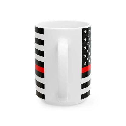 Thin Red Line Flag United States (United States) White Coffee Mug - Go Mug Yourself
