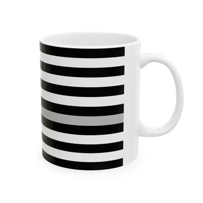 Thin Silver Line Flag United States (United States) White Coffee Mug - Go Mug Yourself