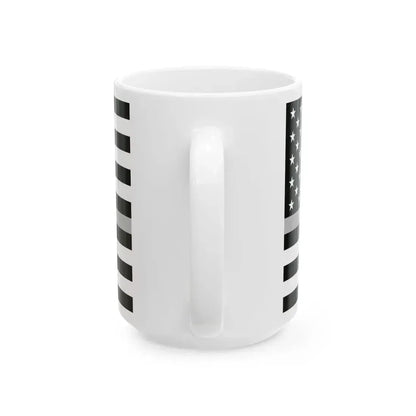 Thin Silver Line Flag United States (United States) White Coffee Mug - Go Mug Yourself
