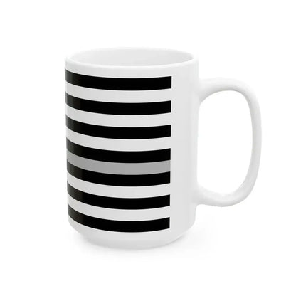 Thin Silver Line Flag United States (United States) White Coffee Mug - Go Mug Yourself
