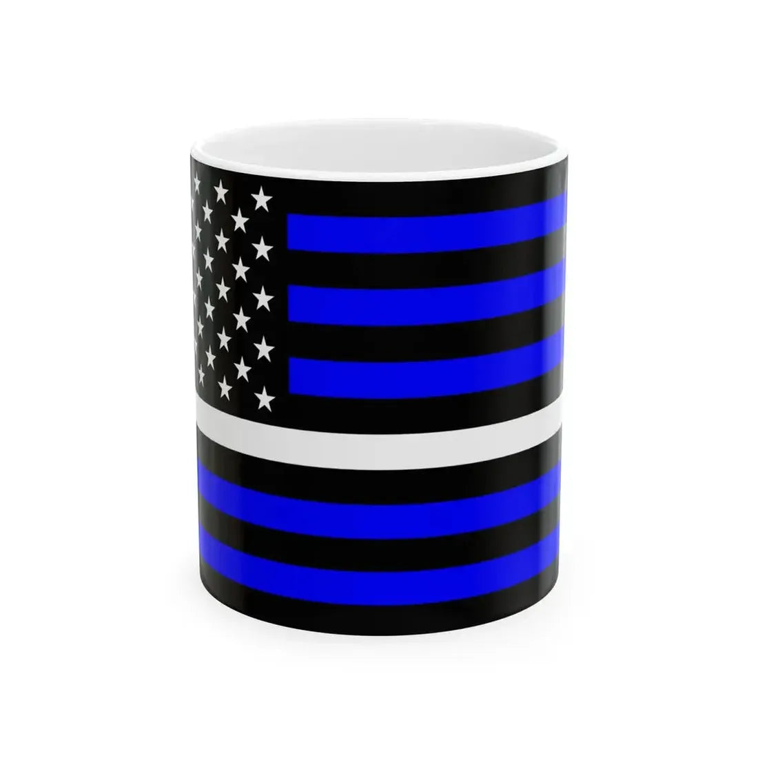 Thin White Line Flag United States (United States) White Coffee Mug 11oz - Go Mug Yourself