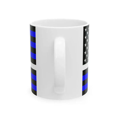 Thin White Line Flag United States (United States) White Coffee Mug - Go Mug Yourself