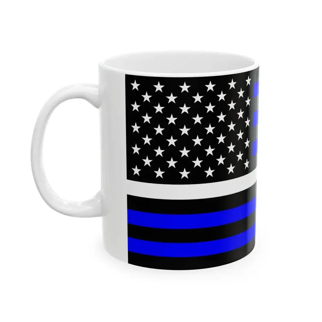 Thin White Line Flag United States (United States) White Coffee Mug - Go Mug Yourself