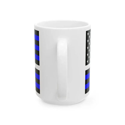 Thin White Line Flag United States (United States) White Coffee Mug - Go Mug Yourself