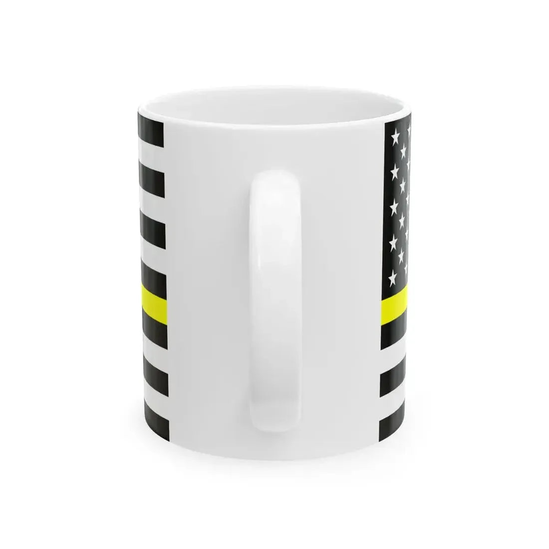 Thin Yellow Line Flag United States (United States) White Coffee Mug - Go Mug Yourself