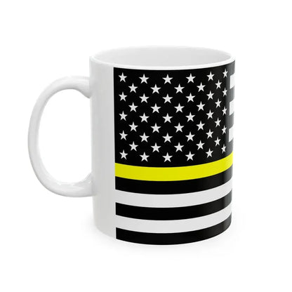 Thin Yellow Line Flag United States (United States) White Coffee Mug - Go Mug Yourself