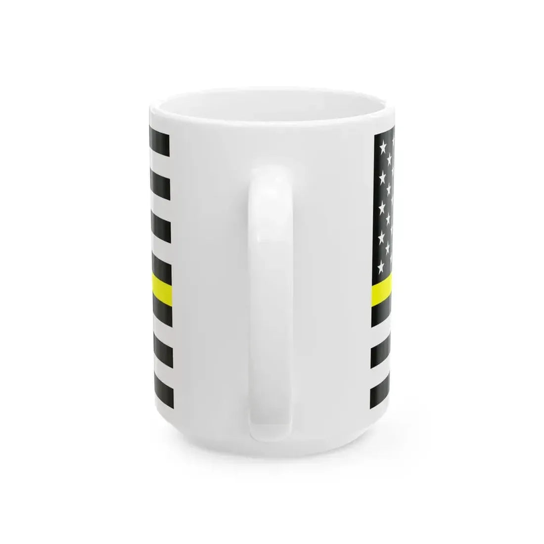 Thin Yellow Line Flag United States (United States) White Coffee Mug - Go Mug Yourself