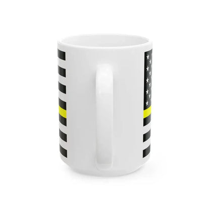 Thin Yellow Line Flag United States (United States) White Coffee Mug - Go Mug Yourself