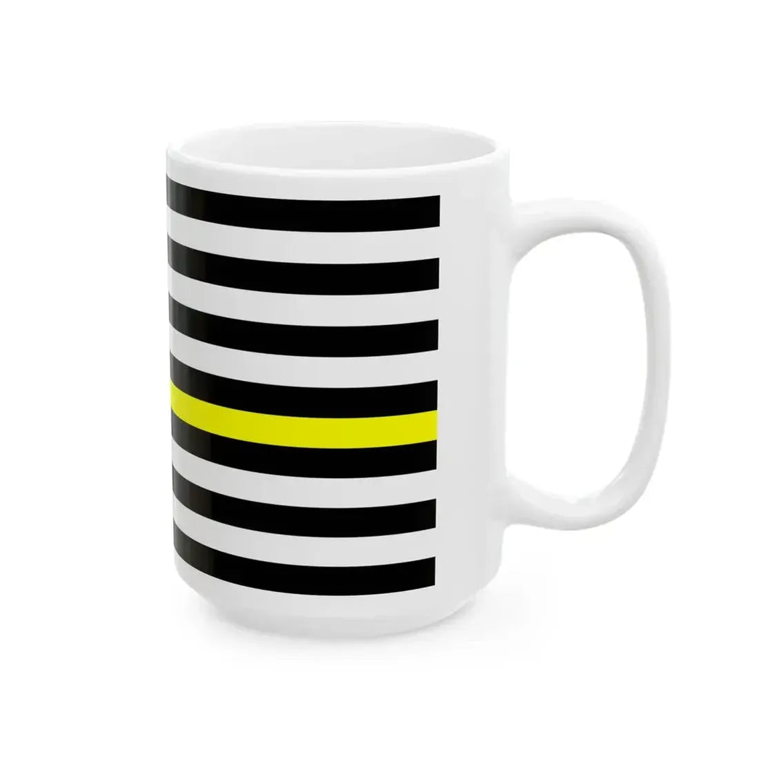 Thin Yellow Line Flag United States (United States) White Coffee Mug - Go Mug Yourself