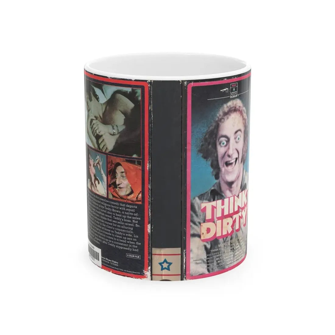 THINK DIRTY (VHS COVER) - White Coffee Mug 11oz - Go Mug Yourself