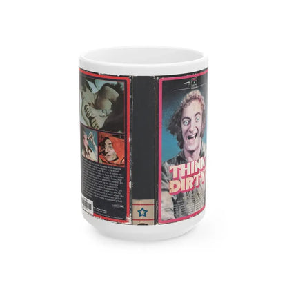 THINK DIRTY (VHS COVER) - White Coffee Mug 15oz - Go Mug Yourself