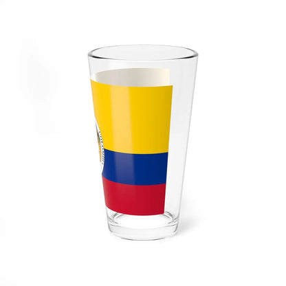 Third flag of the Gran Colombia centered coat of arms (Colombia) Pint Glass 16oz - Go Mug Yourself